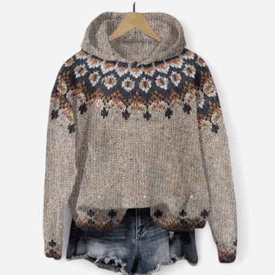 Gabrielle - Retro Hoodie with Ethnic Print
