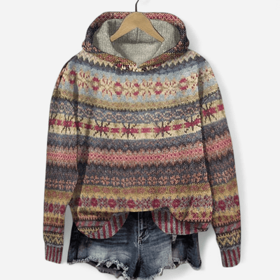 Gabrielle - Retro Hoodie with Ethnic Print