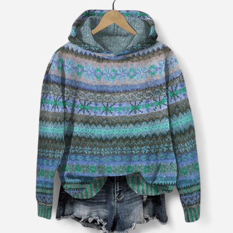Gabrielle - Retro Hoodie with Ethnic Print
