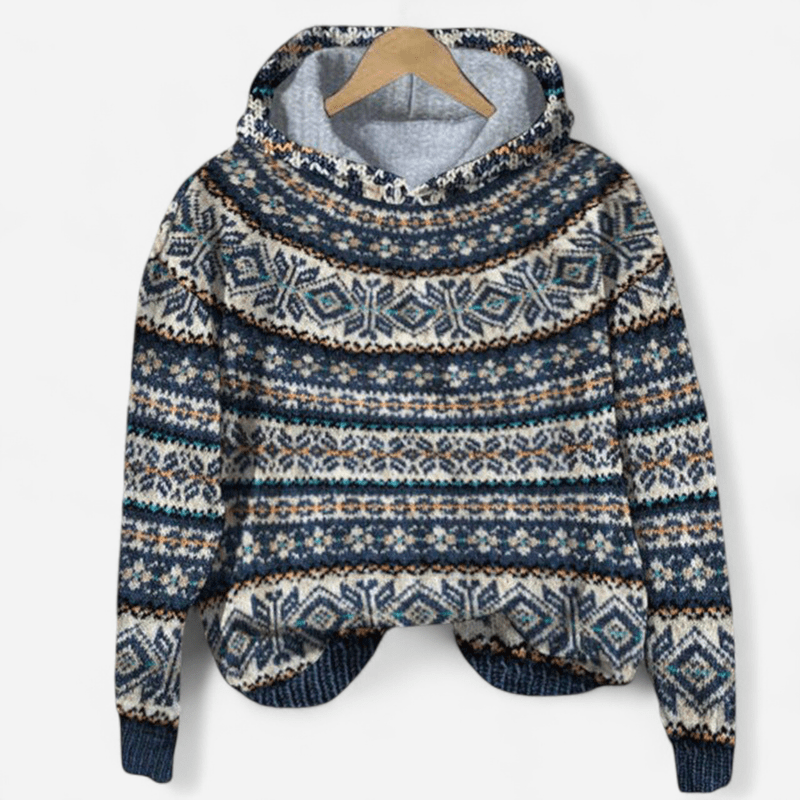 Gabrielle - Retro Hoodie with Ethnic Print