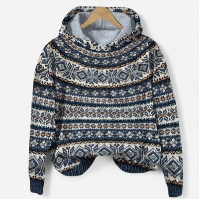 Gabrielle - Retro Hoodie with Ethnic Print