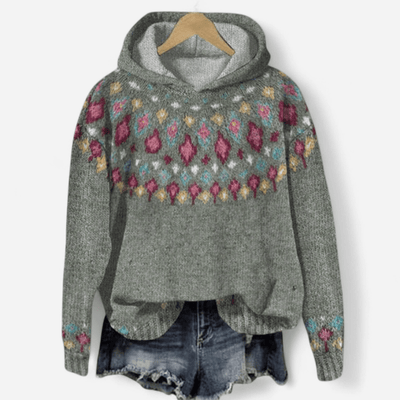 Gabrielle - Retro Hoodie with Ethnic Print