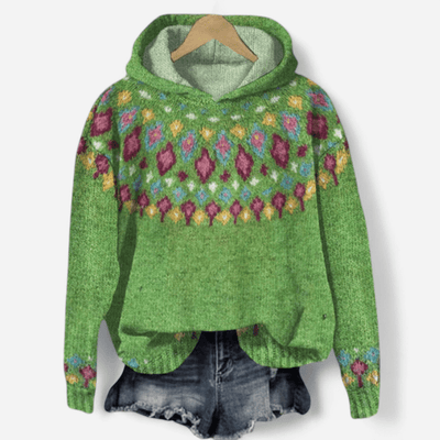 Gabrielle - Retro Hoodie with Ethnic Print