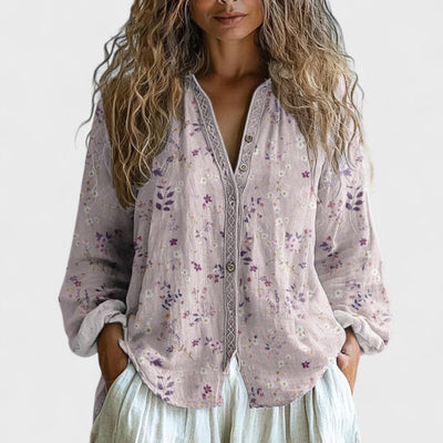 Ambra | Vintage Leaf Print Blouse