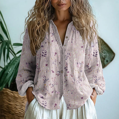 Ambre™ I Classic Leaf Print Vintage Shirt