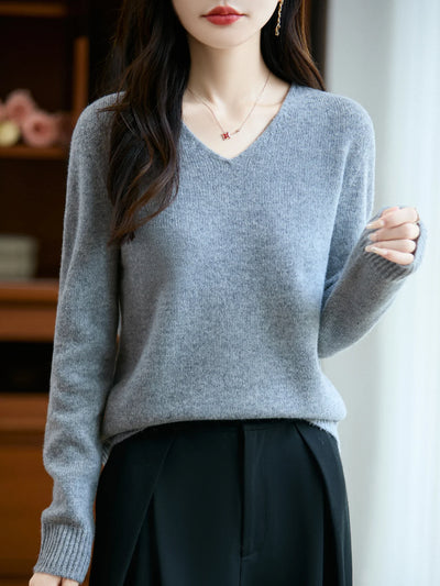 Lucie | Luxurious Cashmere Blend V-Neck Sweater