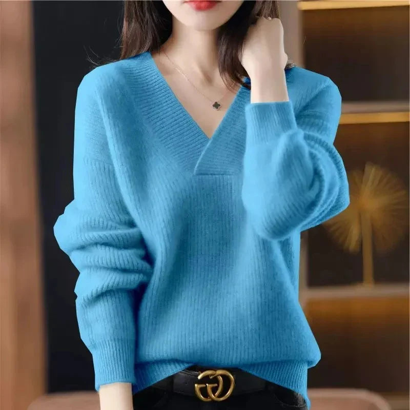 Valerie | V-Neck Cashmere Blend Sweater