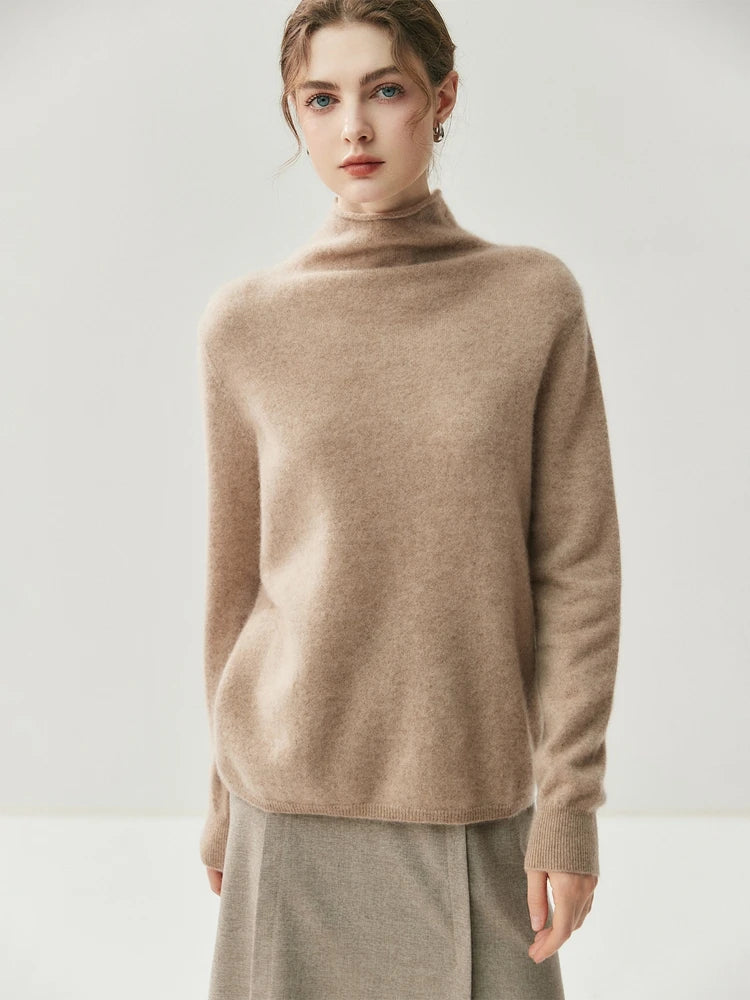 Solène | Cashmere Blend Sweater Featuring Back Button Detail