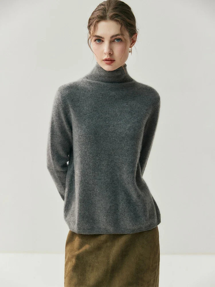 Solène | Cashmere Blend Sweater Featuring Back Button Detail