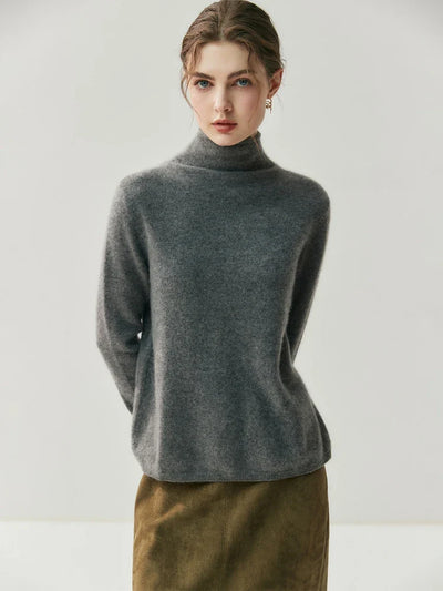 Solène | Cashmere Blend Sweater Featuring Back Button Detail