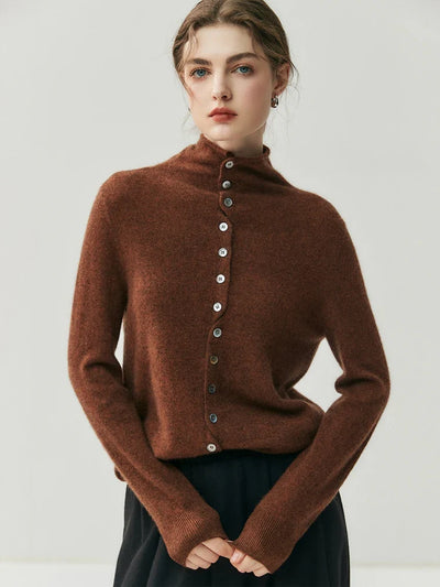Solène | Cashmere Blend Sweater Featuring Back Button Detail