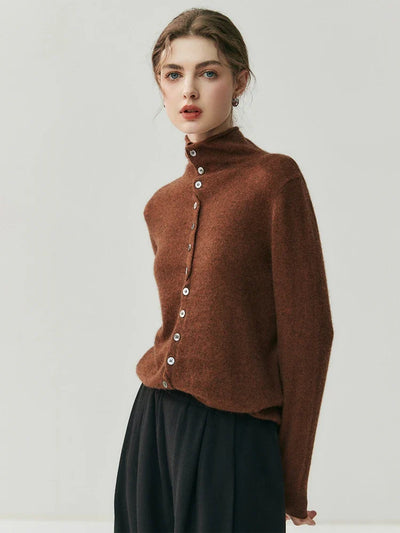 Solène | Cashmere Blend Sweater Featuring Back Button Detail