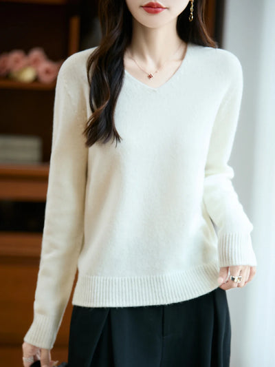 Lucie | Luxurious Cashmere Blend V-Neck Sweater