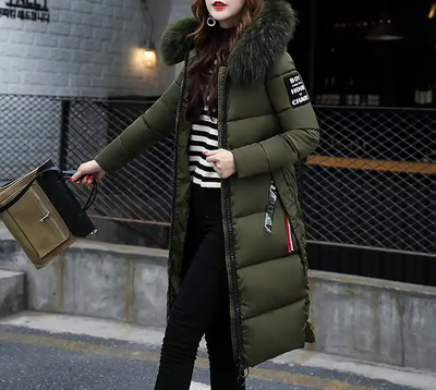 Feya - Long Coat with Fur Collar