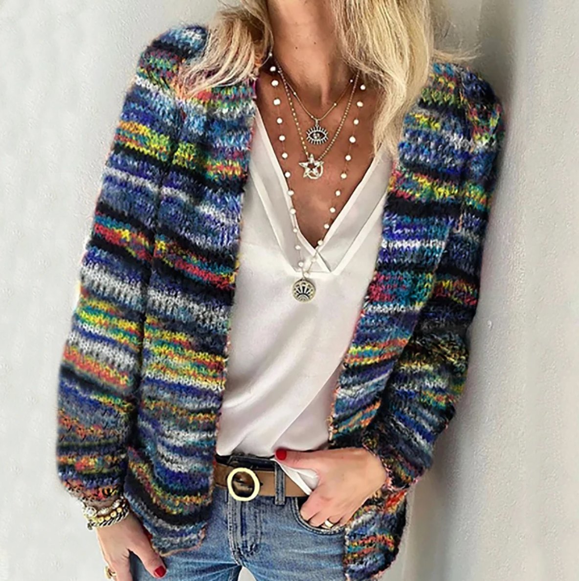 Cleo - Elegant Multicolored Cardigan