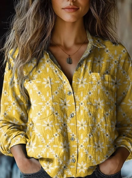 Retro Color Block Floral Knit Turtleneck Sweater