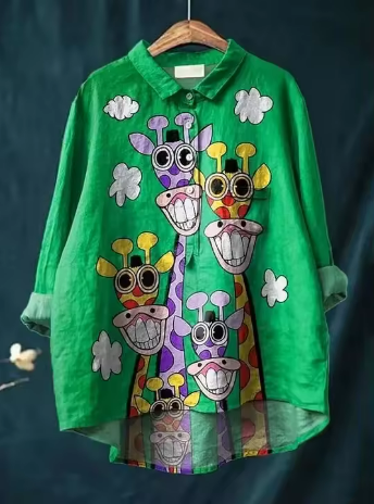 Zoey&Rose | Colorful blouse with giraffe print