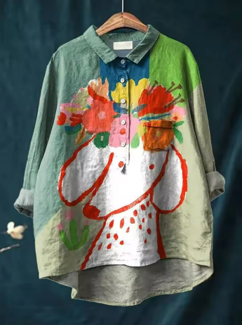 Zoey&Rose | Blouse with Floral and Dog Print