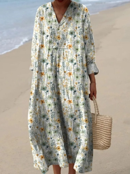 Charming Floral Print Button-Up Cardigan