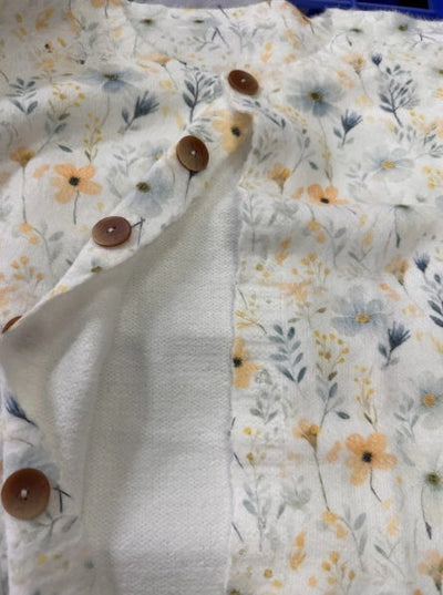 Charming Floral Print Button-Up Cardigan