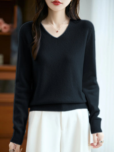 Lucie | Luxurious Cashmere Blend V-Neck Sweater