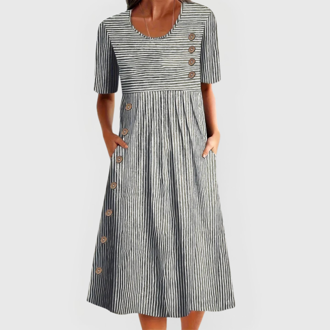 Emma | Striped Midi Dress
