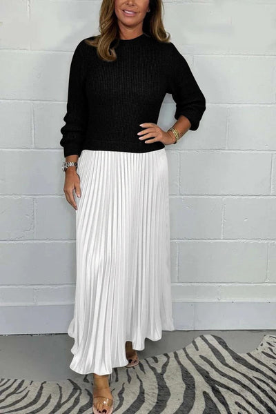 Brigid | Maxi dress with sweater and pleated skirt