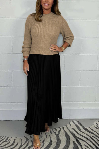 Brigid | Maxi dress with sweater and pleated skirt