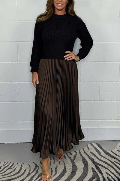 Brigid | Maxi dress with sweater and pleated skirt