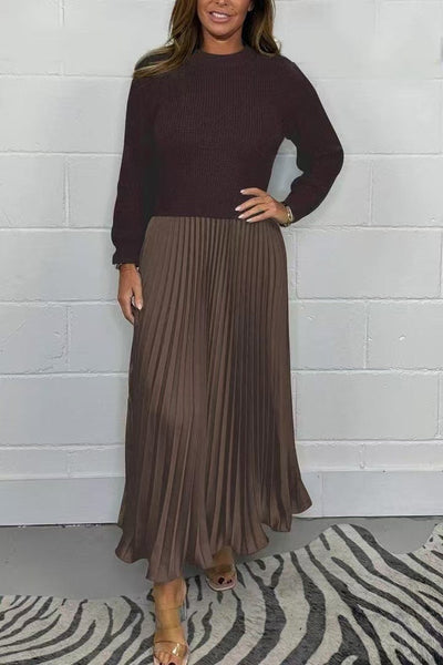 Brigid | Maxi dress with sweater and pleated skirt