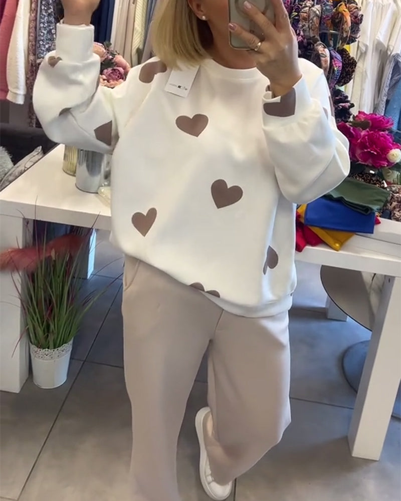 Mila | Sweater in cotton blend with hearts