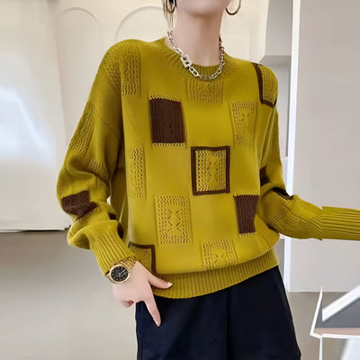 Claudine | Geometric Pattern Knit Sweater