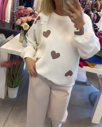 Mila | Sweater in cotton blend with hearts