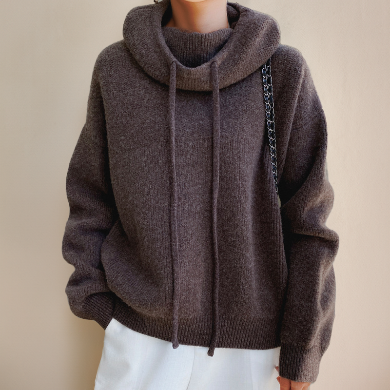 Lia - Chic High Neck Knit Sweater