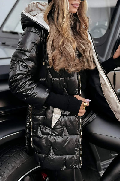 Nolwen - Elegant Winter Coat with Hood and Padding