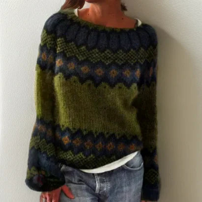 Silvia - Chic Geometric Knit Sweater