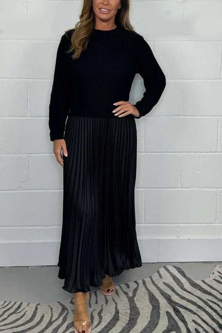 Brigid | Maxi dress with sweater and pleated skirt
