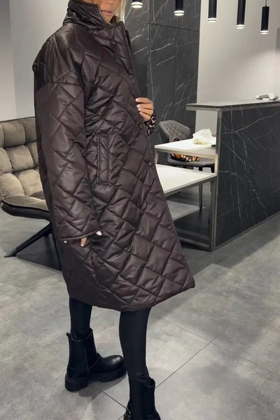 Dotsy | Reversible Quilted Coat with Leopard Lining