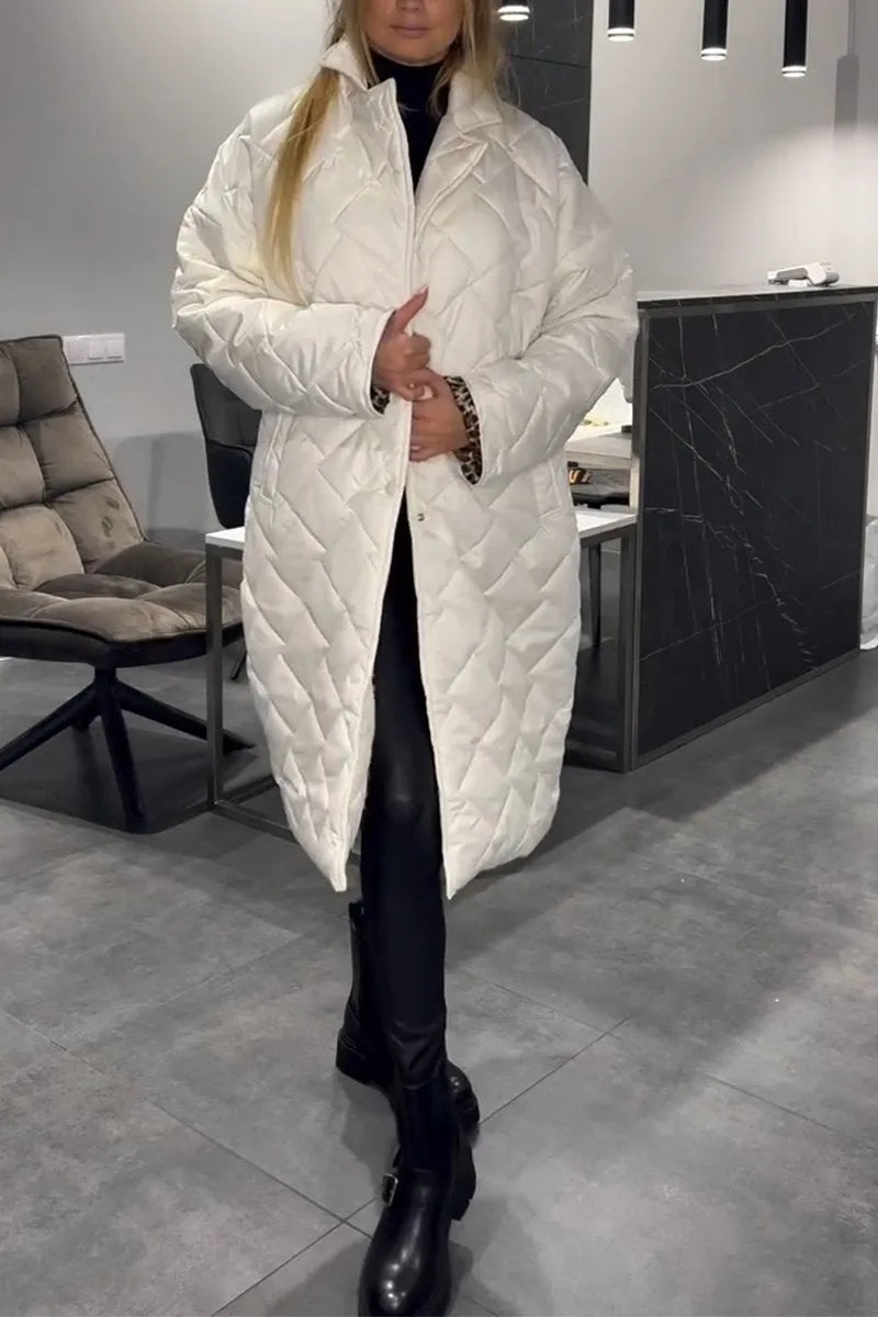 Dotsy | Reversible Quilted Coat with Leopard Lining