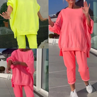 Frieda | Loungewear Set with Sweater Top and Cropped Pants