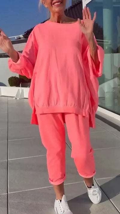 Frieda | Loungewear Set with Sweater Top and Cropped Pants